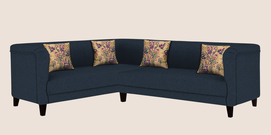 Niki Fabric Corner Sofa In Denim Blue Colour - Febonic Living