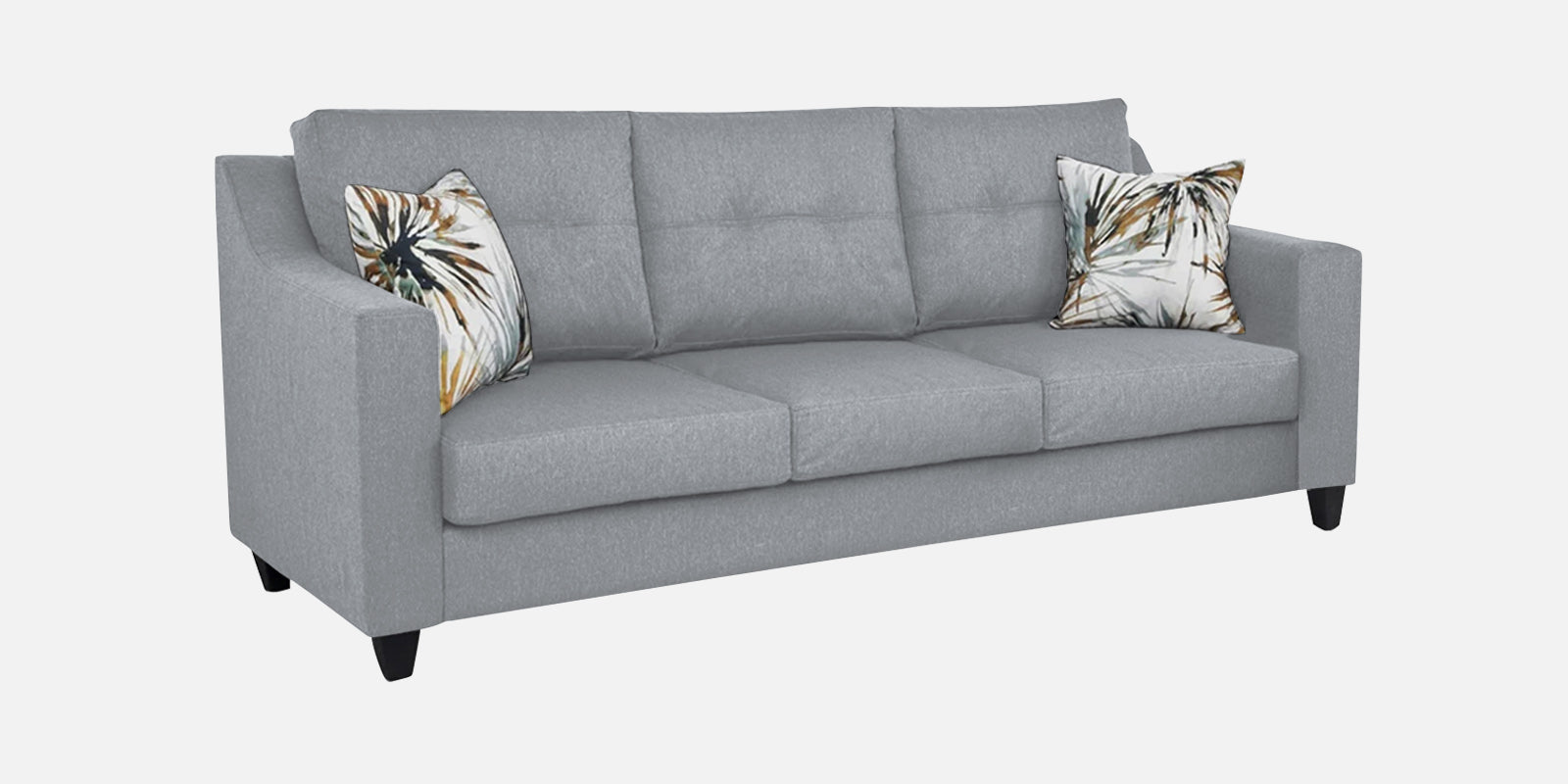 Welly Fabric 3 Seater Sofa In Coin Grey Colour