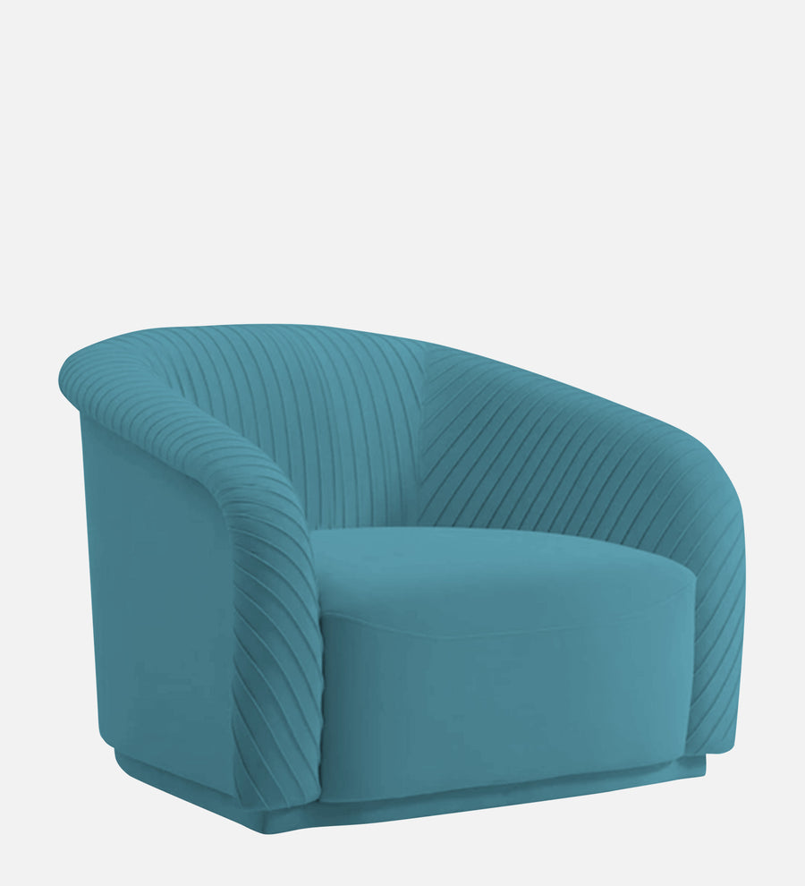 Yara Velvet Fabric 1 Seater Sofa In Aqua Blue Colour - Febonic Living