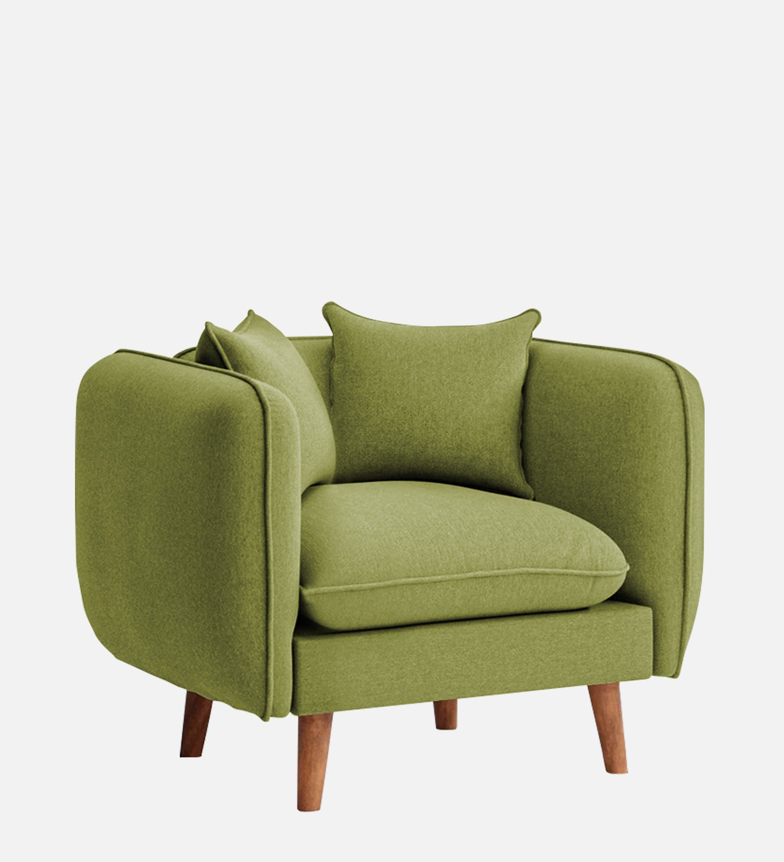 Reva Fabric 1 Seater Sofa In Lime Green Colour