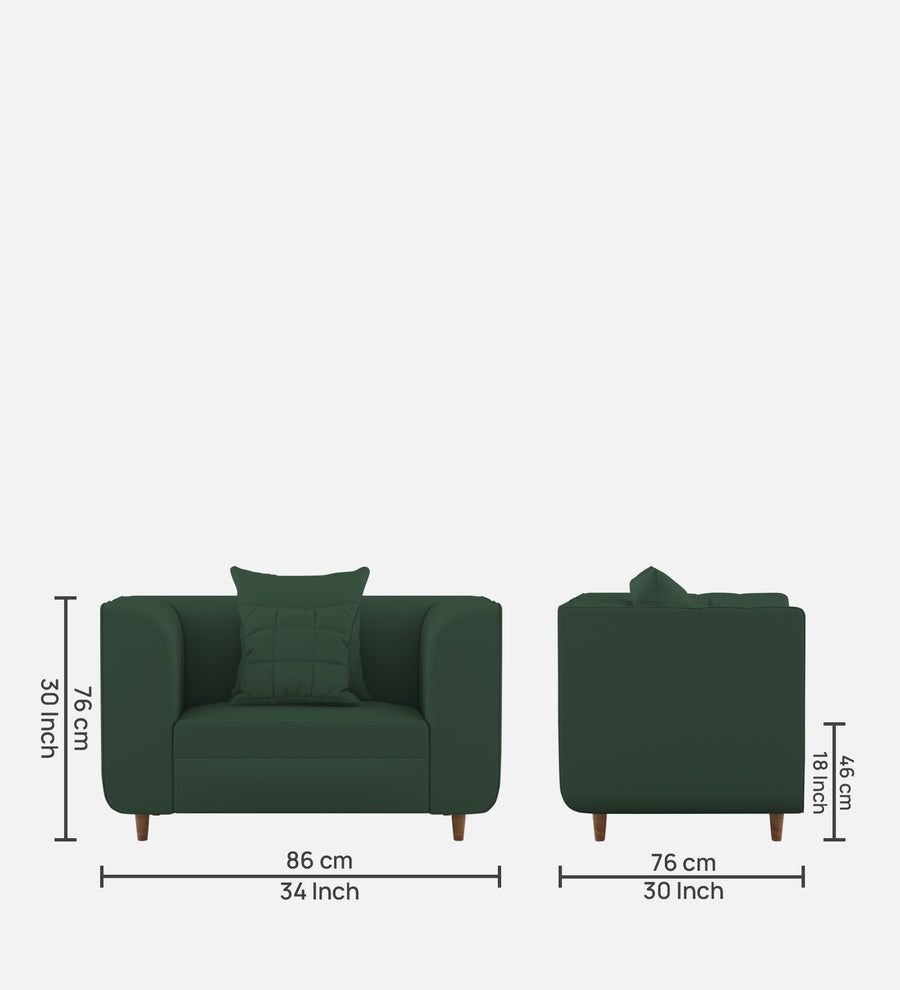 Sumo Velvet 1 Seater Sofa In Amazon Green Colour - Febonic Living