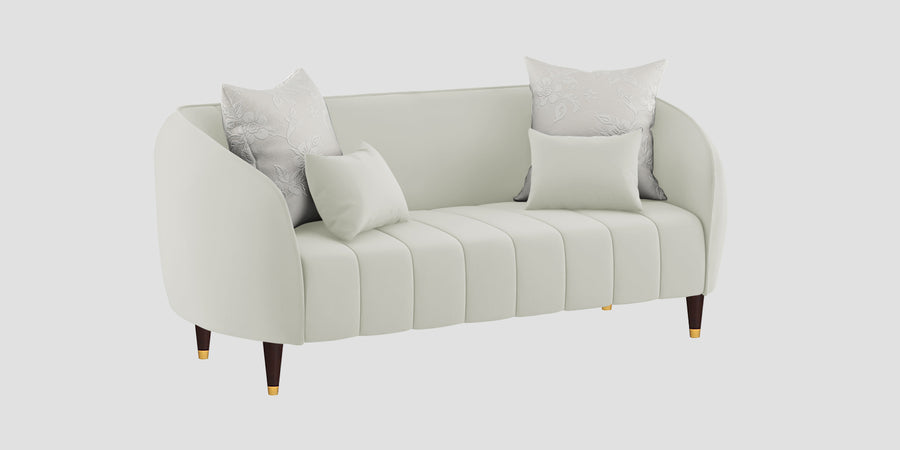 Hairo Velvet 2 Seater Sofa In Bone Grey Colour - Febonic Living