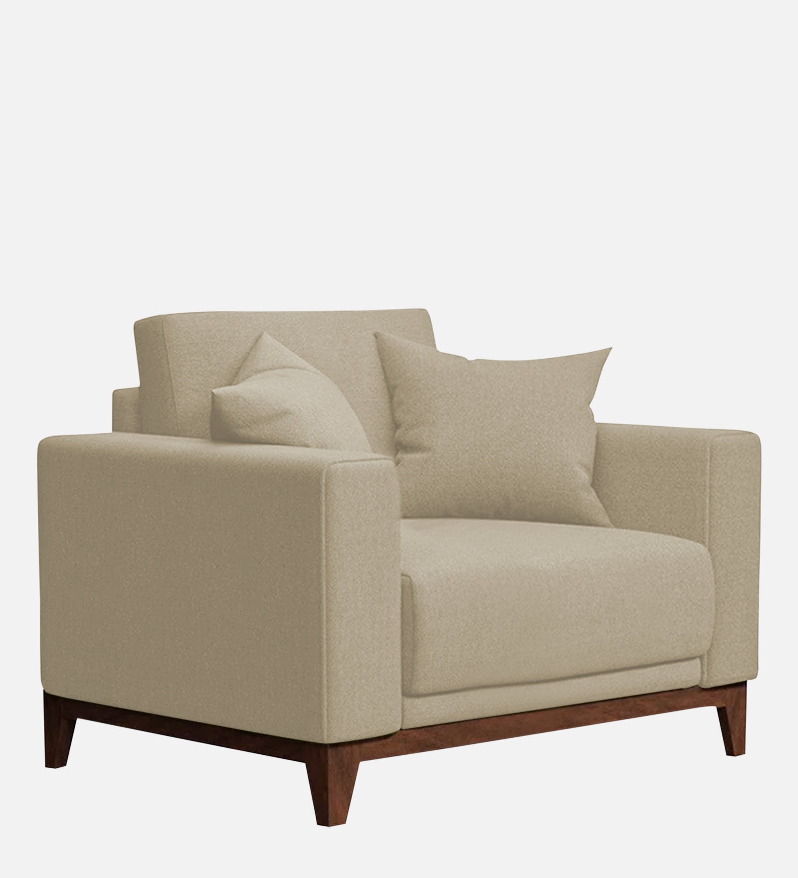 Luca Fabric 1 Seater Sofa in Honey Beige Colour