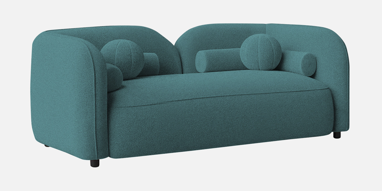 Corny Fur Fabric 2 Seater Sofa in Ocean Blue Colour