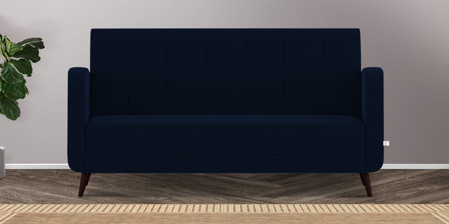 Wiki Velvet 3 Seater Sofa In Dark Blue Colour - Febonic Living