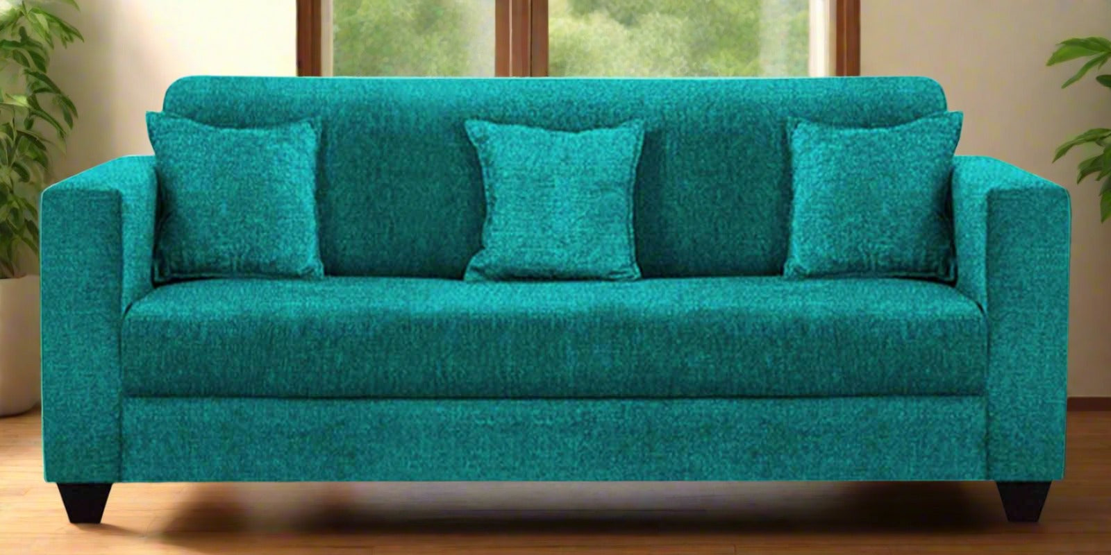 Nebula Fabric 3 Seater Sofa in Sea Green Colour