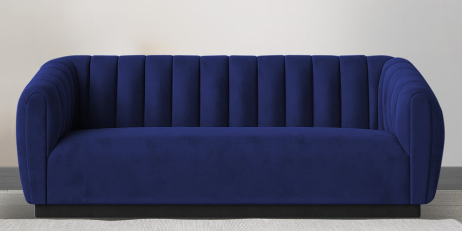 Ferry Velvet 3 Seater Sofa In Indigo Blue Colour - Febonic Living