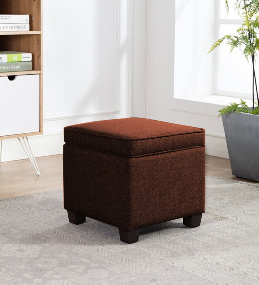 Sudan Fabric Ottoman In Coffee Brown Colour With Storage - Febonic Living