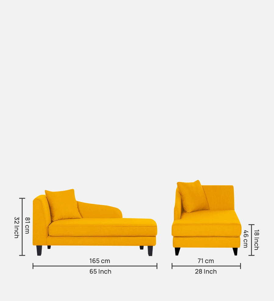 Louis Fabric Rhs Chaise Lounger In Bold Yellow Colour - Febonic Living