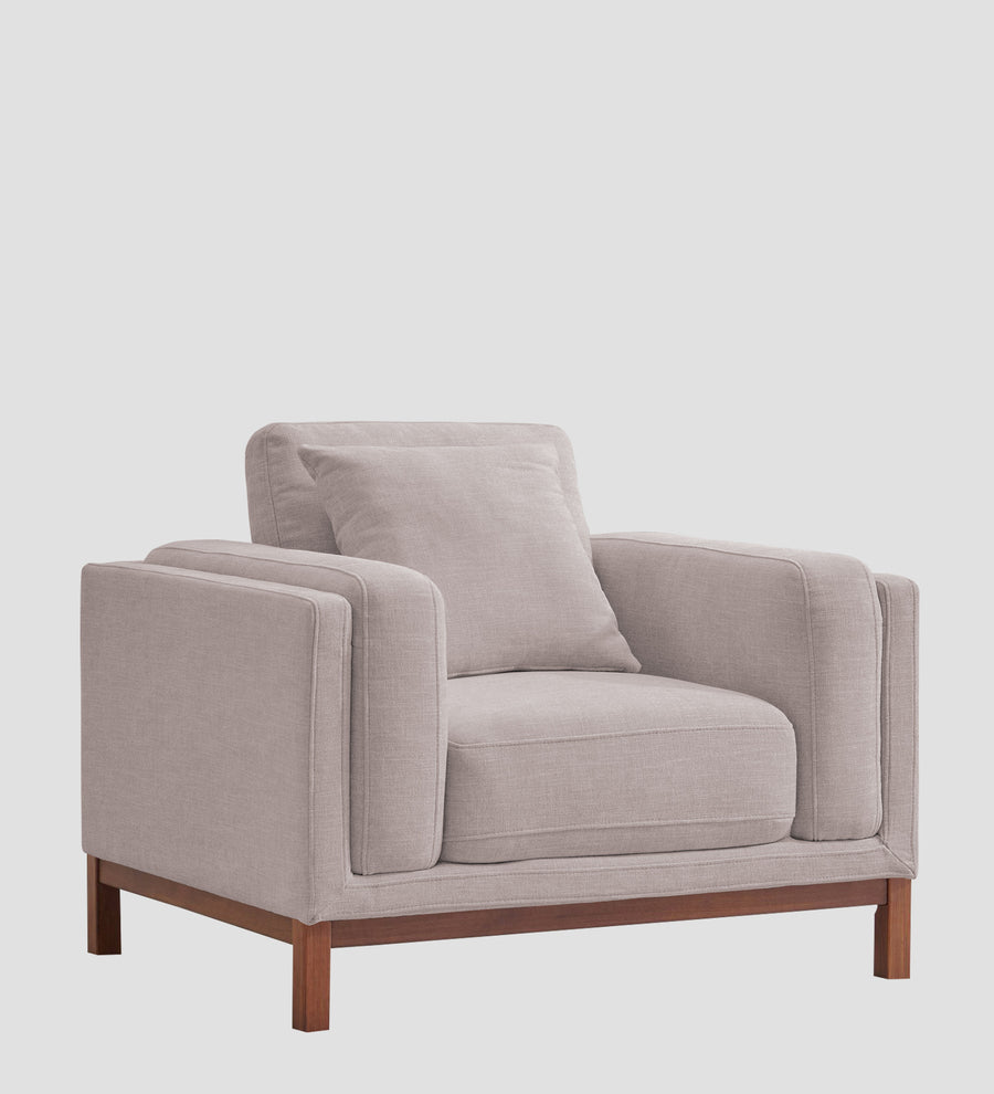 Borry Fabric 1 Seater Sofa In Almond Beige Colour - Febonic Living