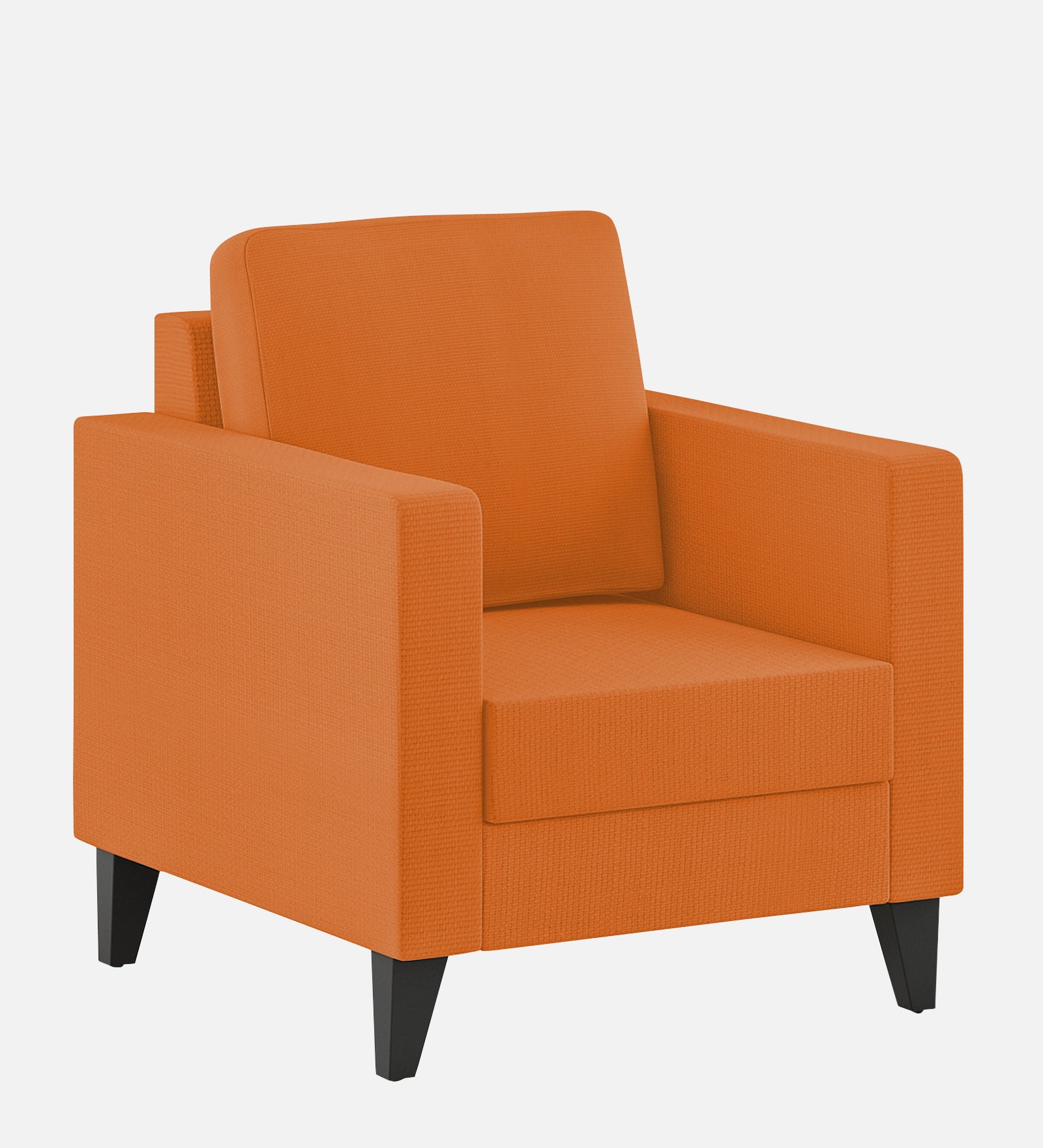 Nori Fabric 1 Seater Sofa In Dark Orange Colour