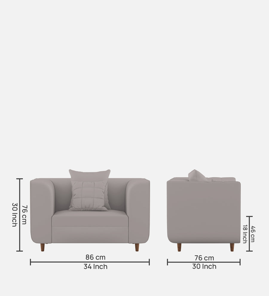Sumo Velvet 1 Seater Sofa In Pearl Grey Colour - Febonic Living