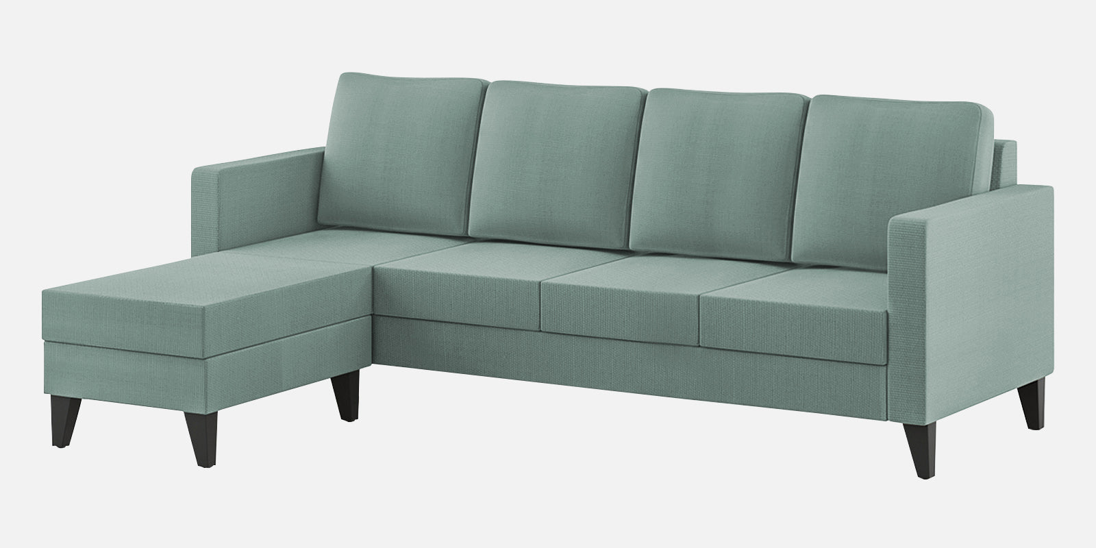 Nori Fabric RHS Sectional Sofa (3 + Lounger) In Suka Blue Colour