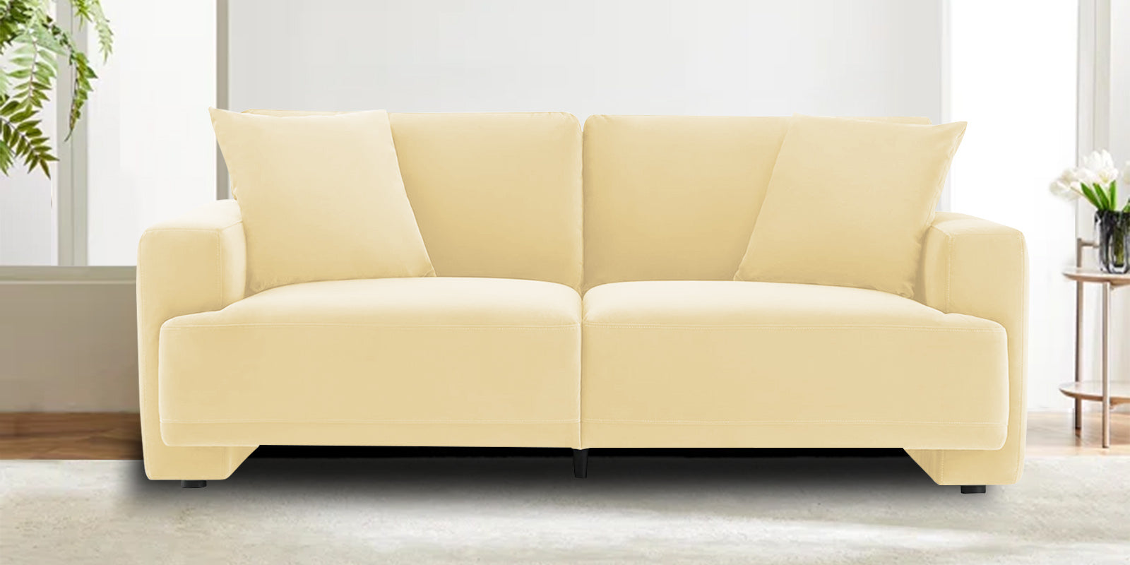 Kosta Velvet 2 Seater Sofa in Sandy Beige Colour