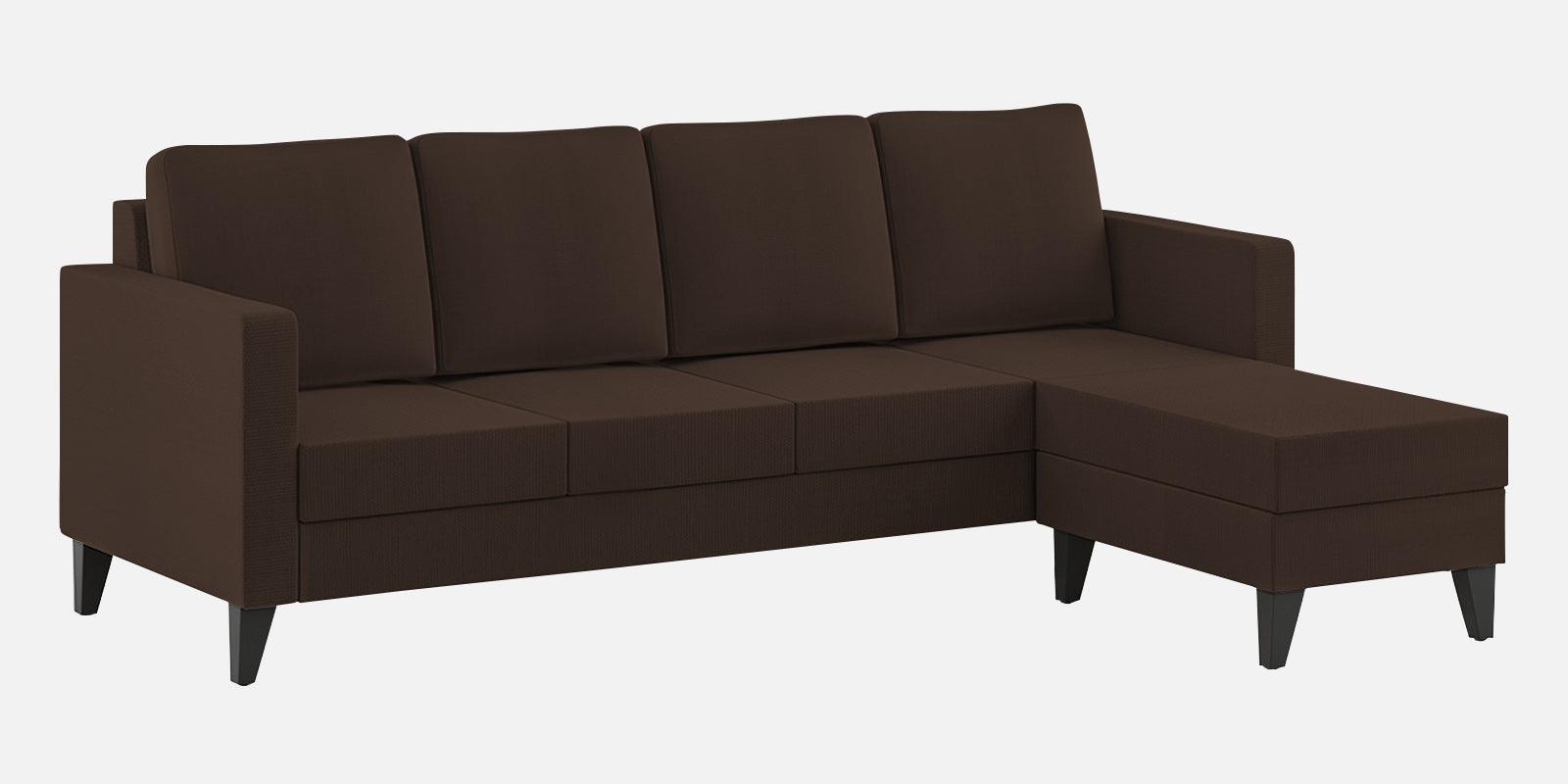 Nori Fabric LHS Sectional Sofa (3 + Lounger) In Cidar Brown Colour