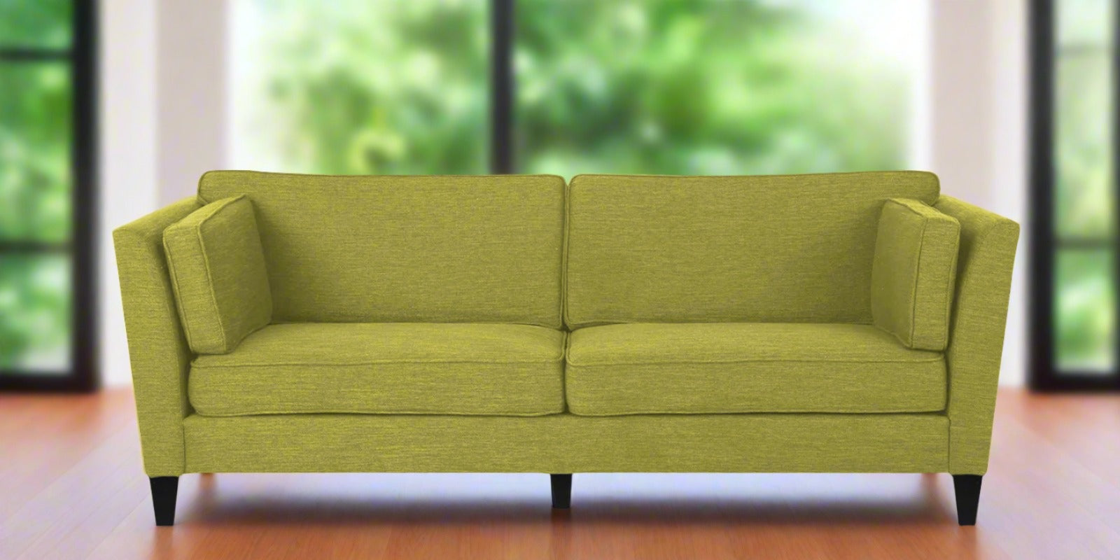 Nigar Fabric 3 Seater Sofa in Parrot Green Colour