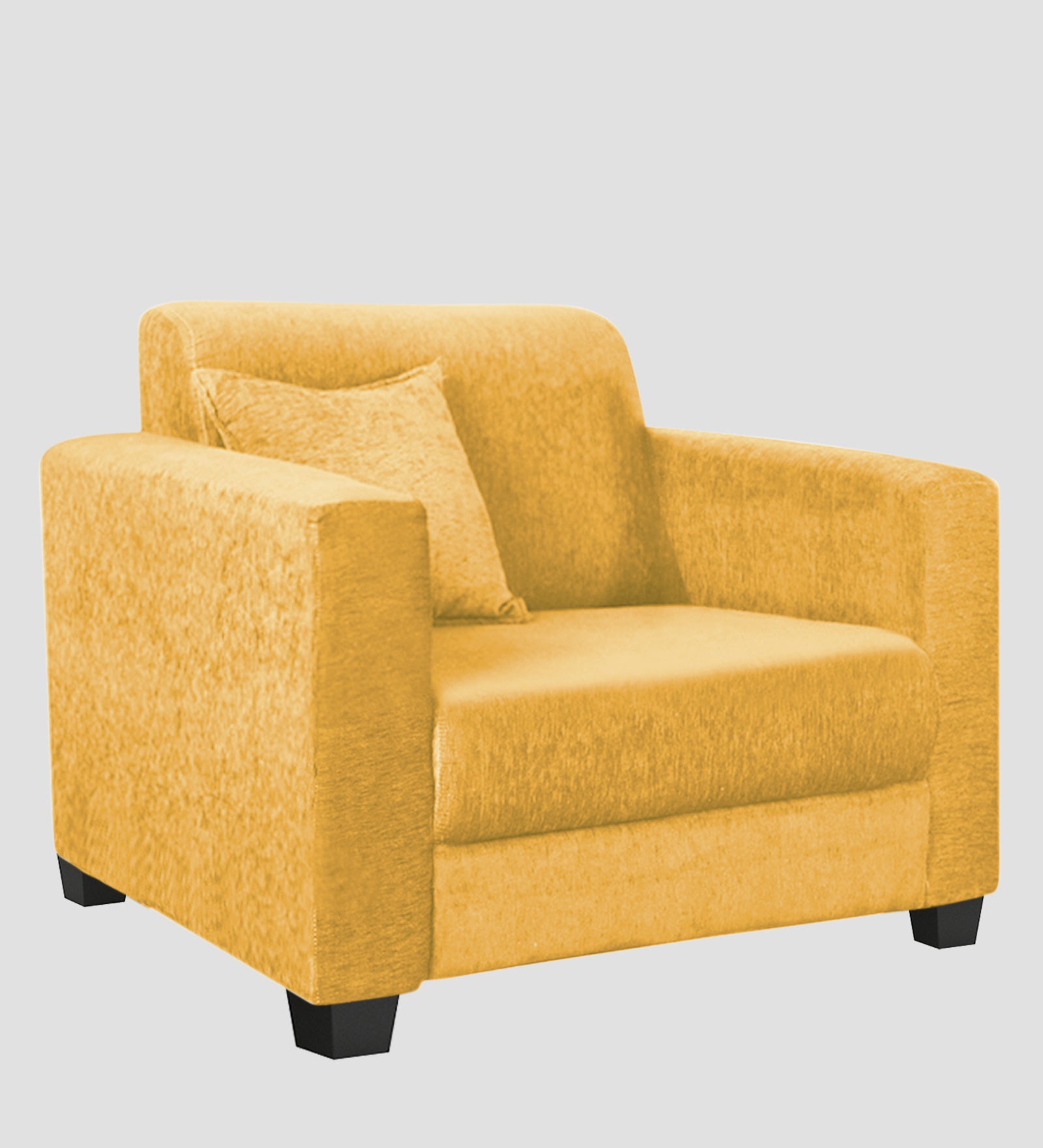 Nebula Fabric 1 Seater Sofa In  Bold Yellow Colour - Febonic Living