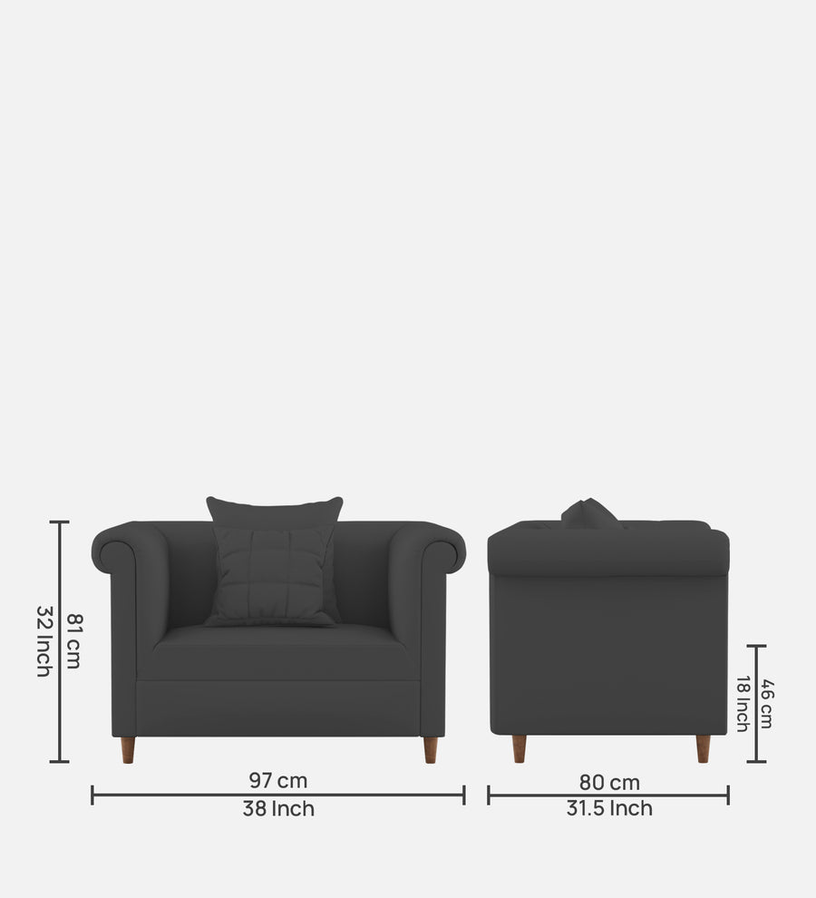 Rubi Velvet 1 Seater Sofa In Davy Grey Colour - Febonic Living