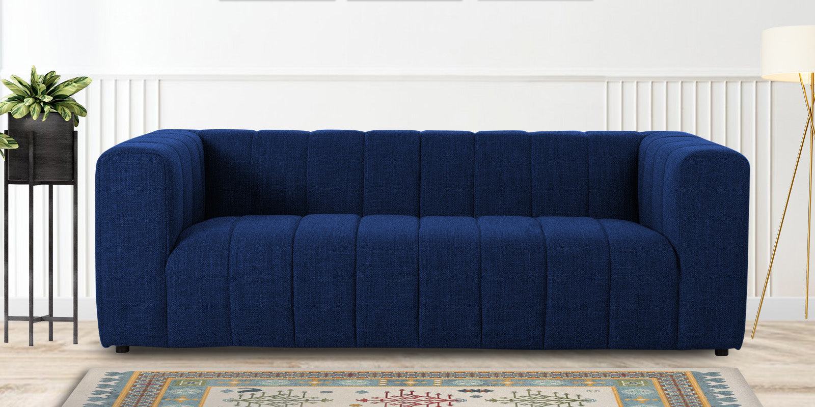 Lara Fabric 3 Seater Sofa in Royal Blue Colour