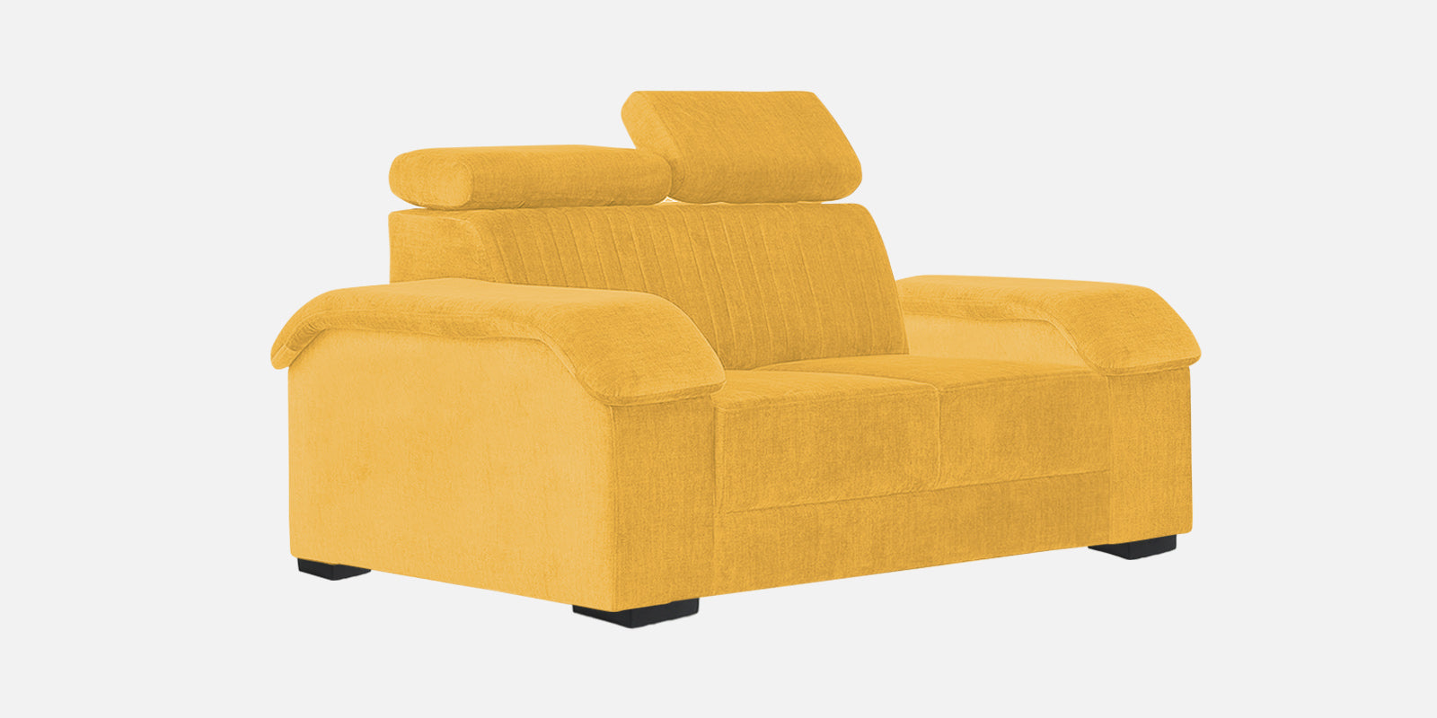 Draco Fabric 2 Seater Sofa In Bold Yellow Colour - Febonic Living