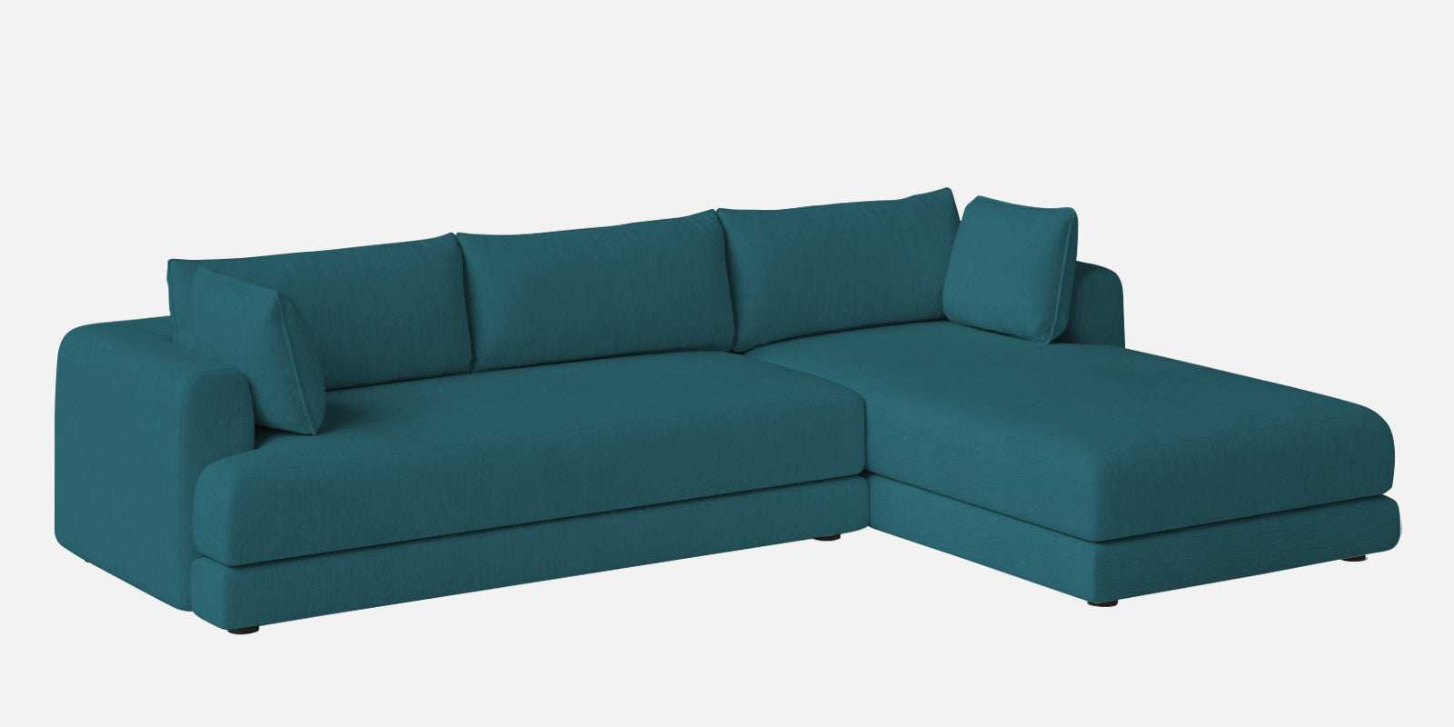 Ziggy Fabric RHS Sectional Sofa (3+Lounger) in Water Blue Colour