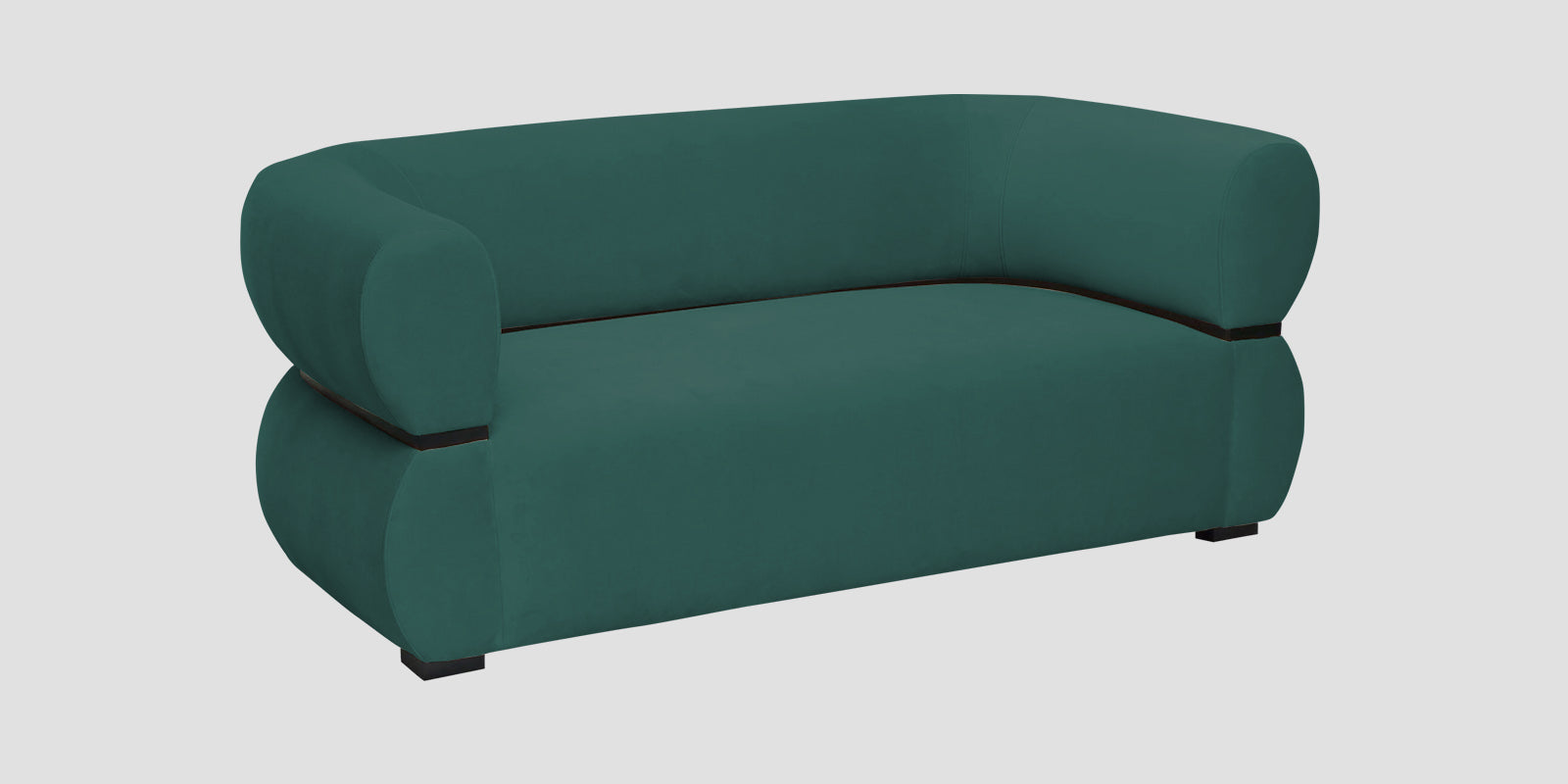 Kula Velvet 2 Seater Sofa In Pine Green Colour