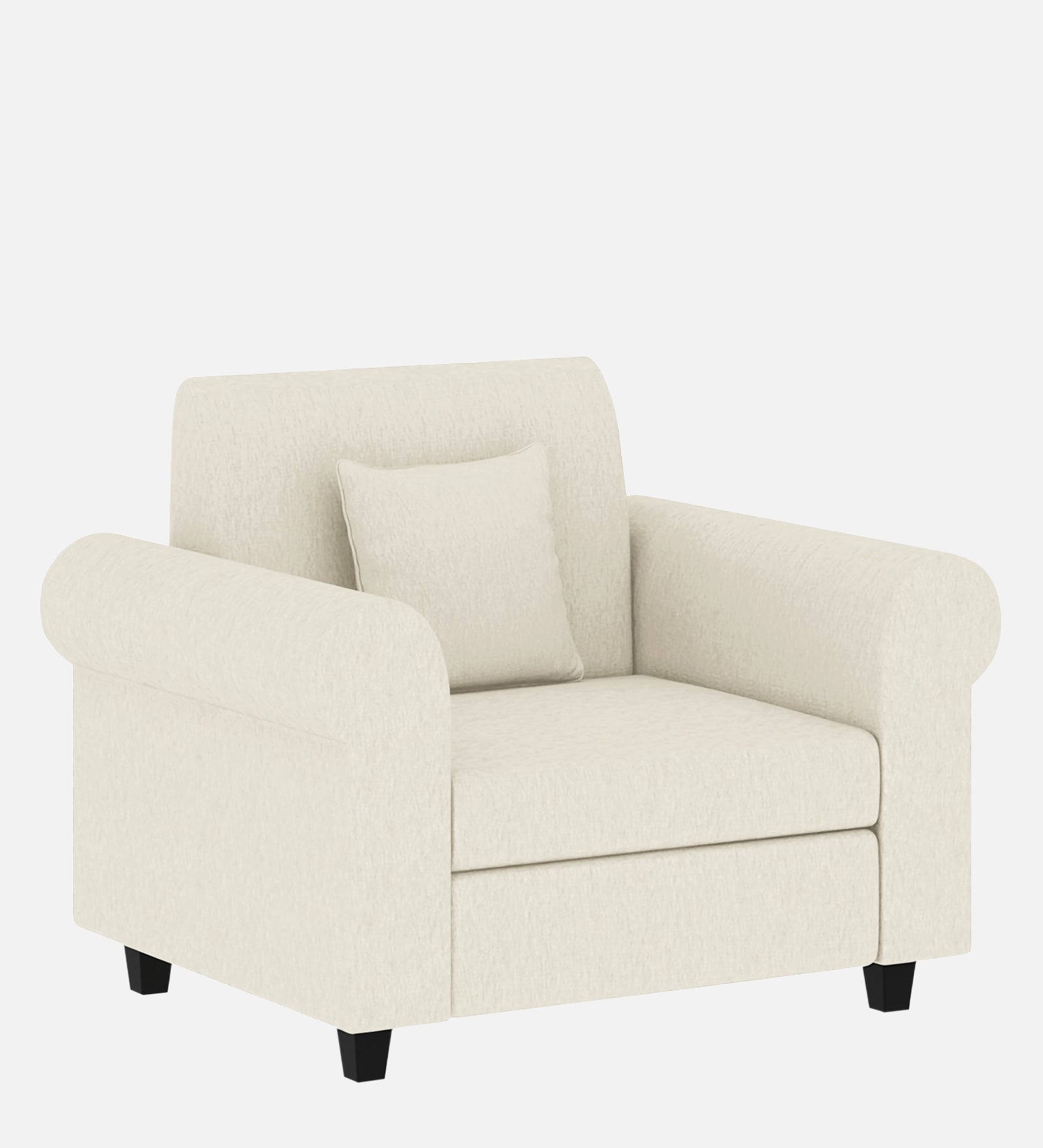 Derado Fabric 1 Seater Sofa in Ivory Cream Colour