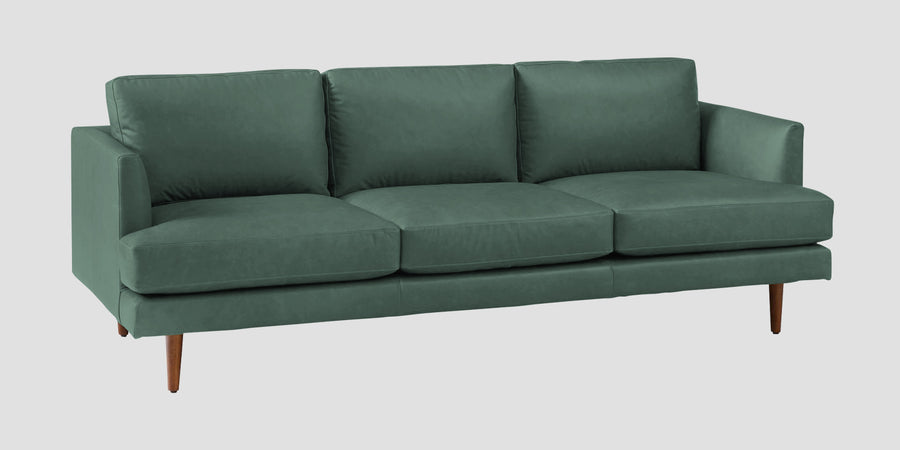 Sterio Leatherette 3 Seater Sofa In Mint Green Colour - Febonic Living