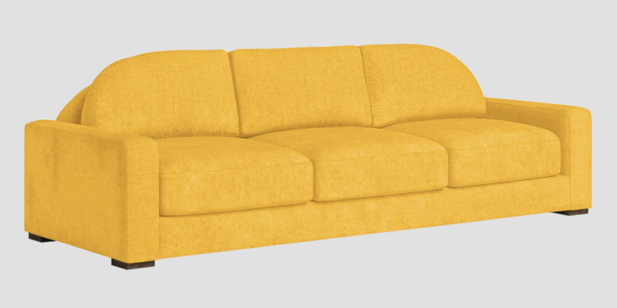 Dara Fabric 3 Seater Sofa In Bold Yellow Colour - Febonic Living