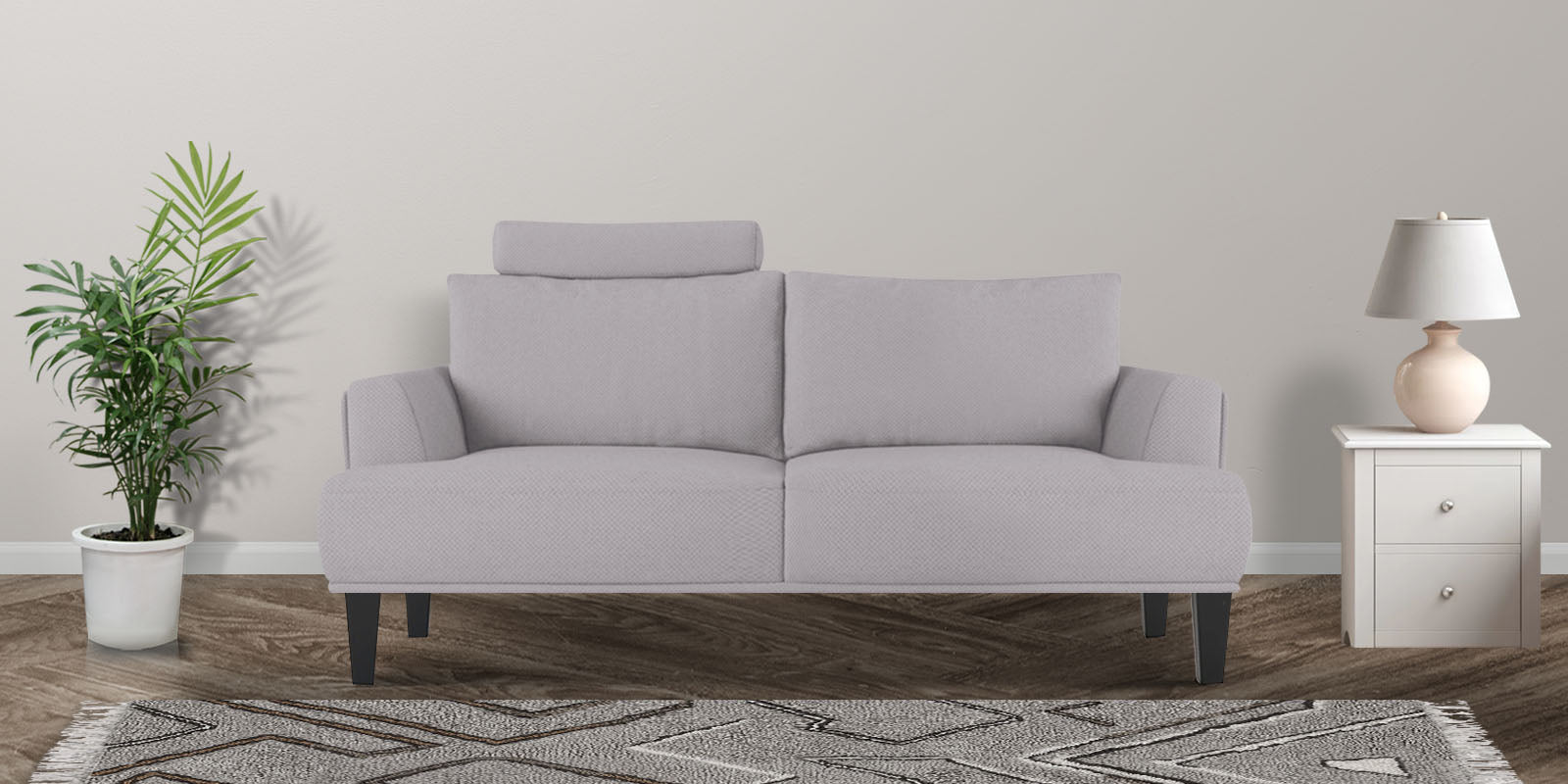 Como Fabric 2 Seater Sofa in Lit Grey Colour