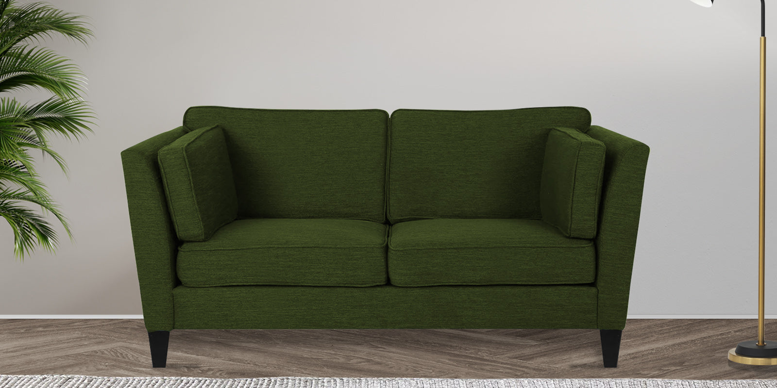 Nigar Fabric 2 Seater Sofa in Olive Green Colour