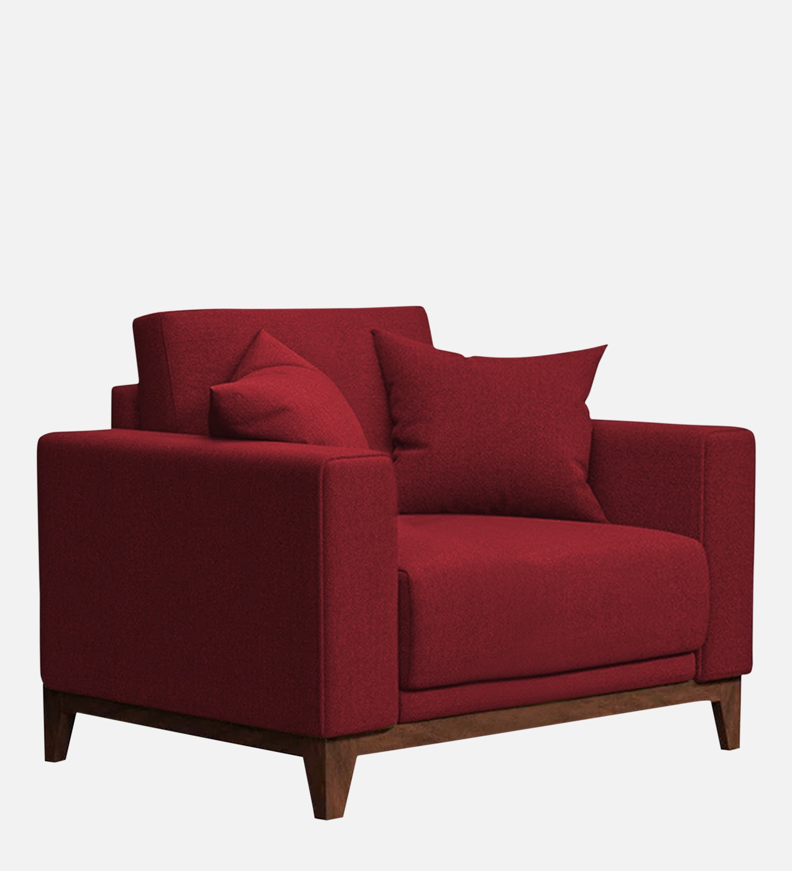 Luca Fabric 1 Seater Sofa in Chilli Red Colour