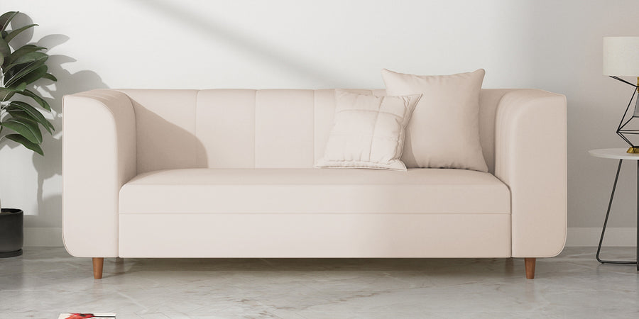 Sumo Velvet 3 Seater Sofa In Camel Beige Colour - Febonic Living