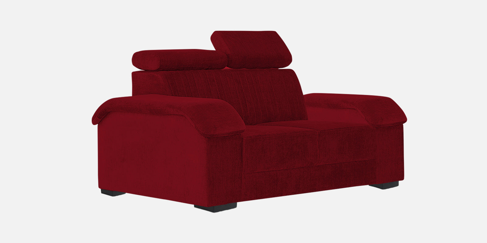 Draco Fabric 2 Seater Sofa In Ruby Red Colour