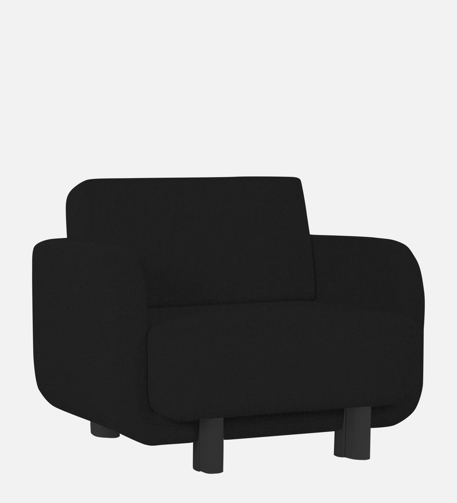 Varu Fabric 1 Seater Sofa In  Zed Black Colour - Febonic Living