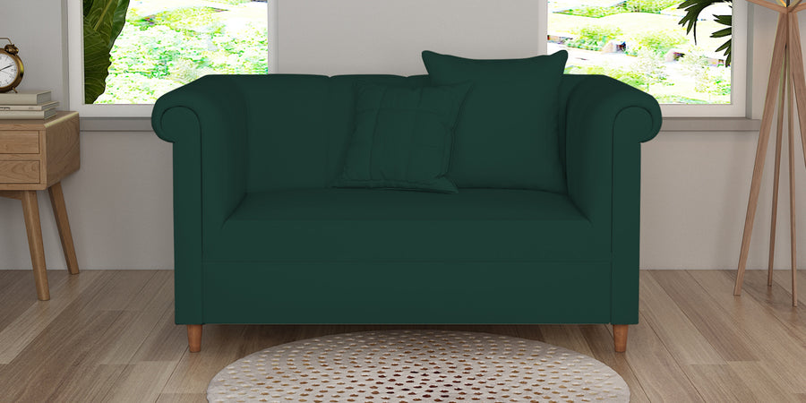 Rubi Velvet 2 Seater Sofa In Forest Green Colour - Febonic Living