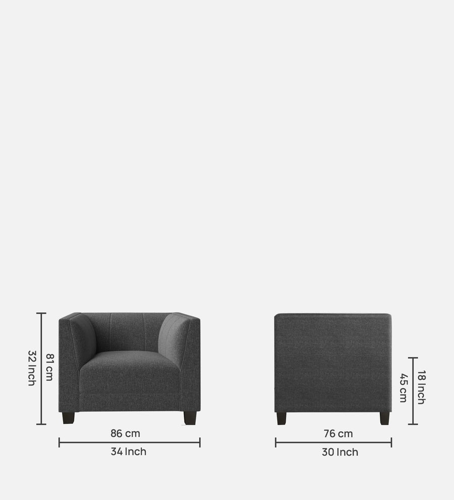 Chastin Fabric 1 Seater Sofa In Charcoal Grey Colour - Febonic Living