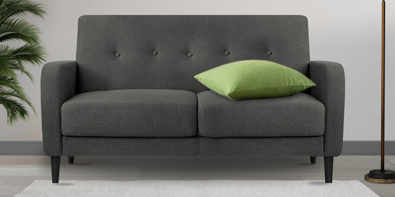 Marq Fabric 2 Seater Sofa in Charcoal Grey Colour