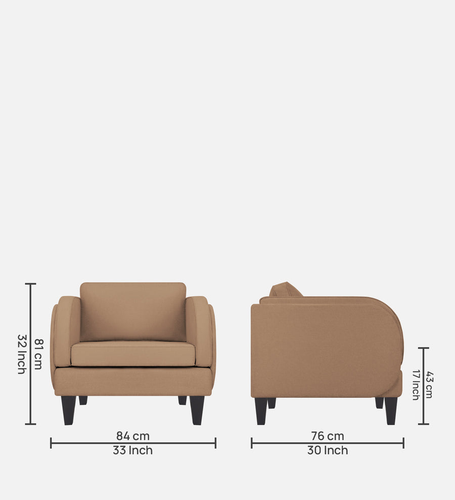 Siddy Fabric 1 Seater Sofa In Cookie Beige Colour - Febonic Living