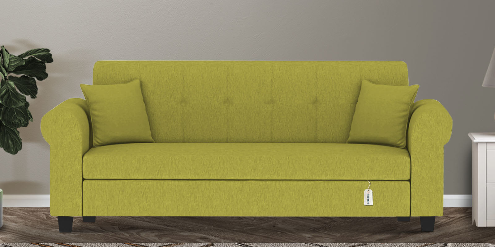 Derado Fabric 3 Seater Sofa in Parrot Green Colour