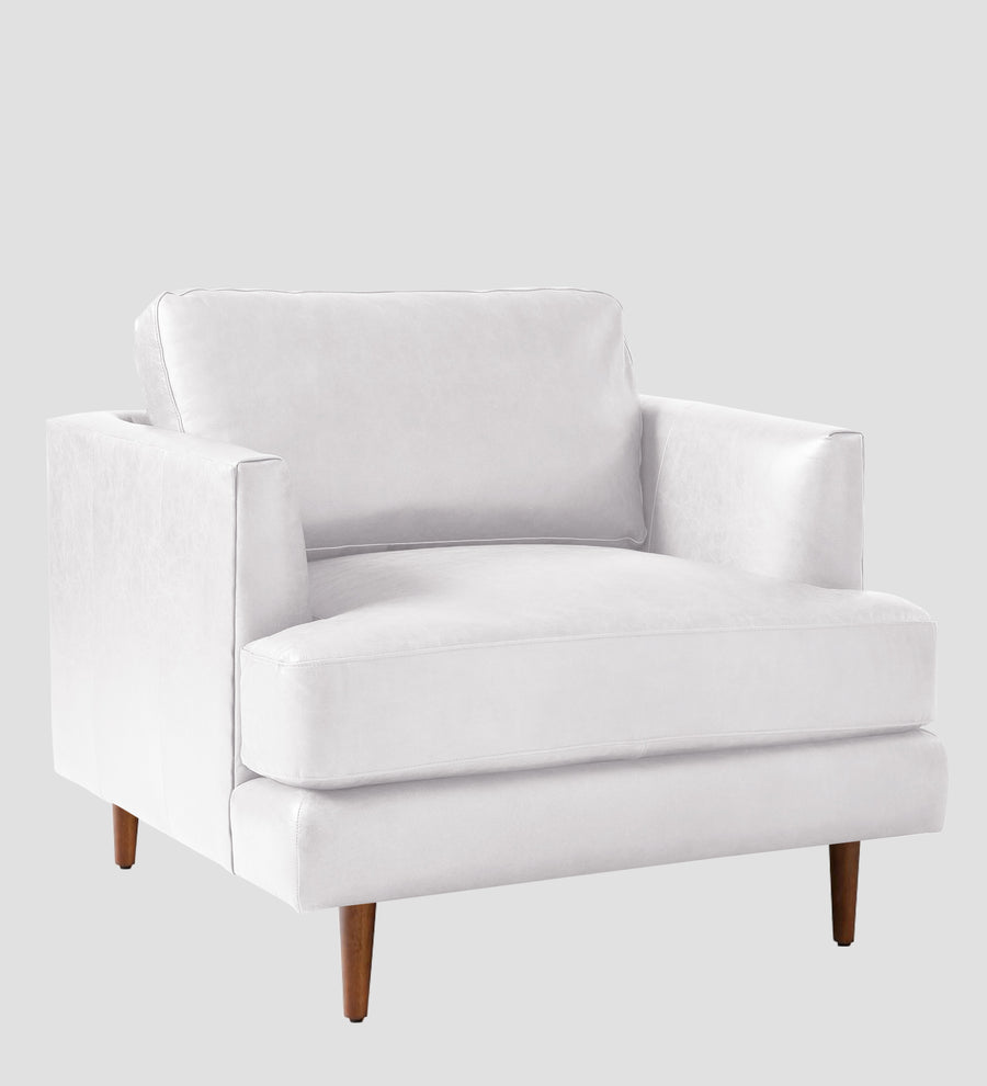 Sterio Leatherette 1 Seater Sofa In Cream White Colour - Febonic Living