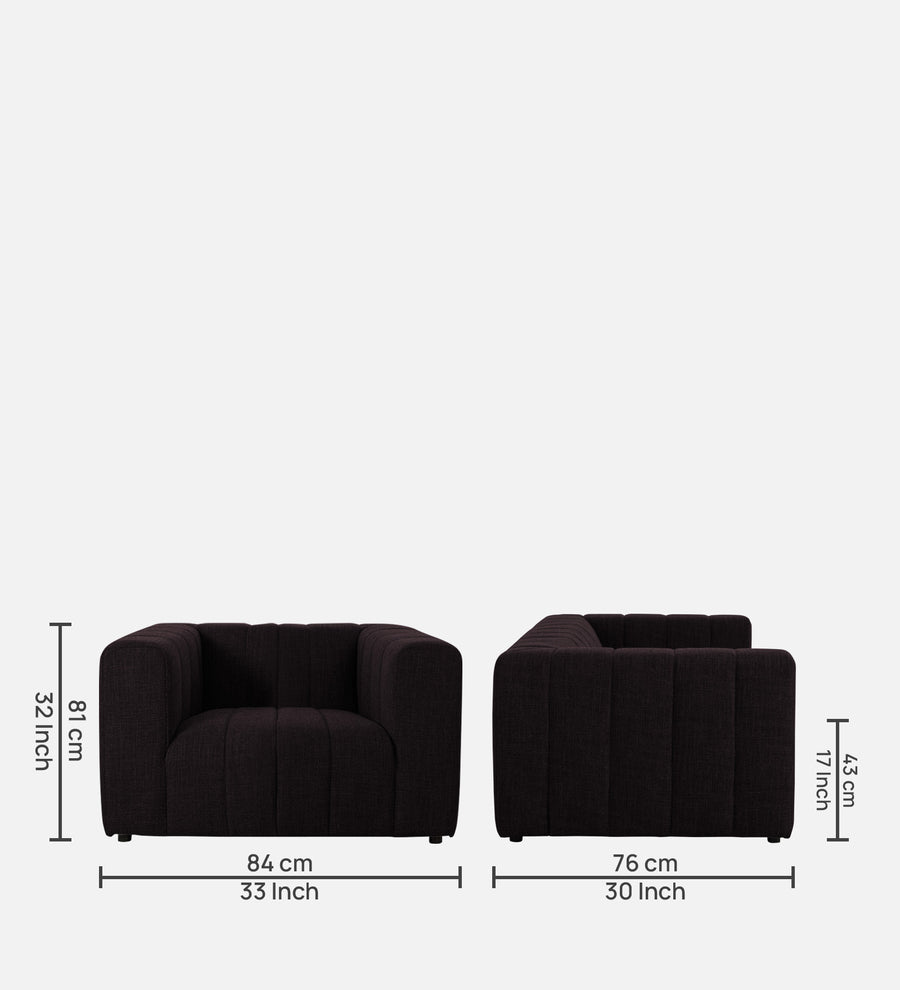 Lara Fabric 1 Seater Sofa In Cara Brown Colour - Febonic Living