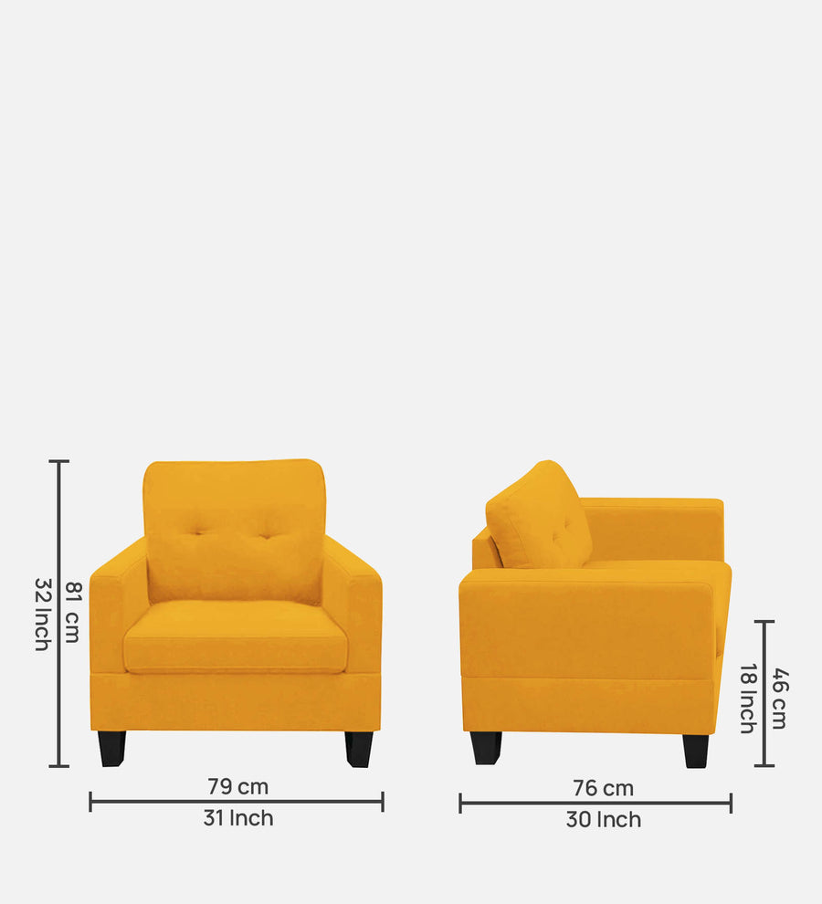 Thomas Fabric 1 Seater Sofa In Bold Yellow Colour - Febonic Living
