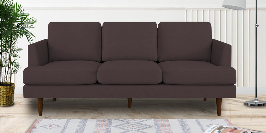 Motra Velvet 3 Seater Sofa In Mocha Brown Colour - Febonic Living