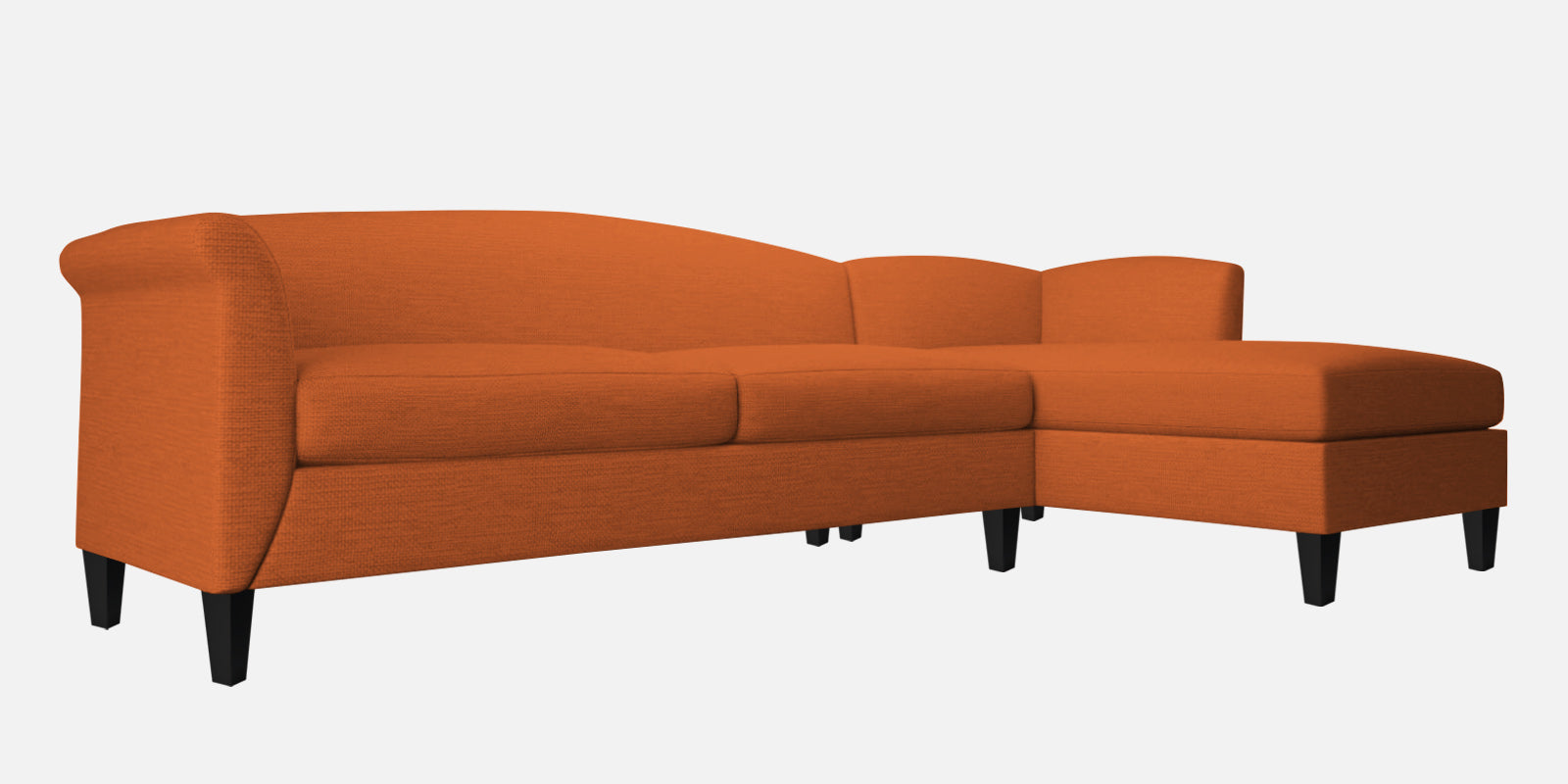 Kimber Fabric LHS Sectional Sofa (3+Lounger) in Vivid Orange Colour