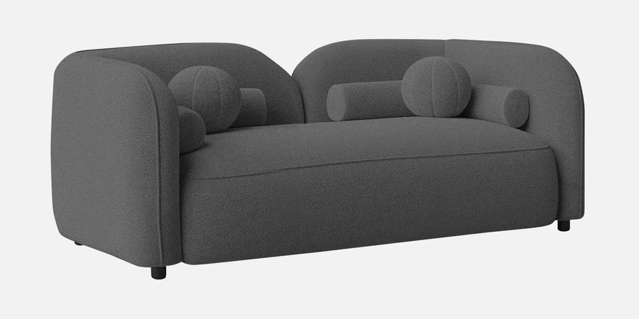 Corny Boucle Fabric 2 Seater Sofa In Lava Grey Colour - Febonic Living