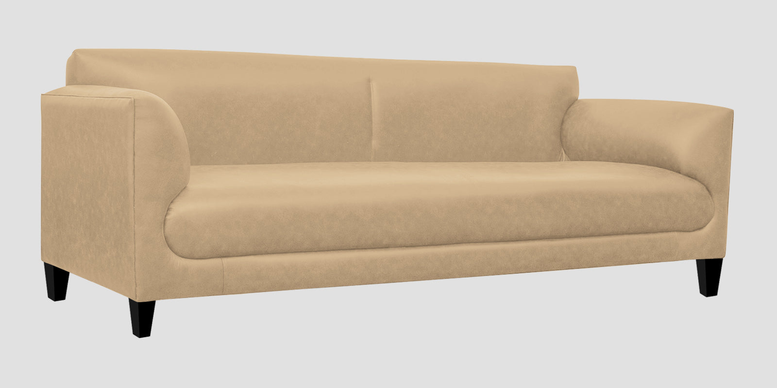 Convi Leatherette 3 Seater Sofa In Corn Beige Colour - Febonic Living