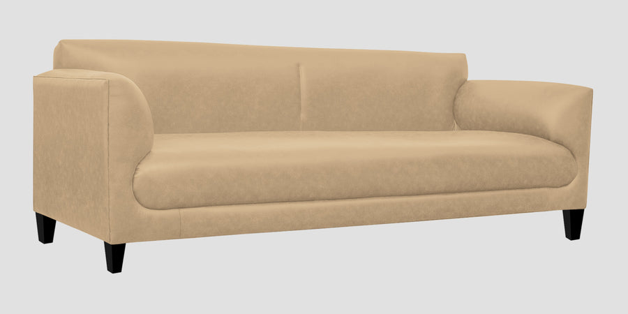 Convi Leatherette 3 Seater Sofa In Corn Beige Colour - Febonic Living