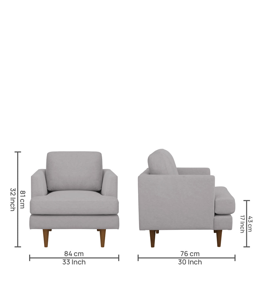 Motra Velvet 1 Seater Sofa In Concrete Grey Colour - Febonic Living