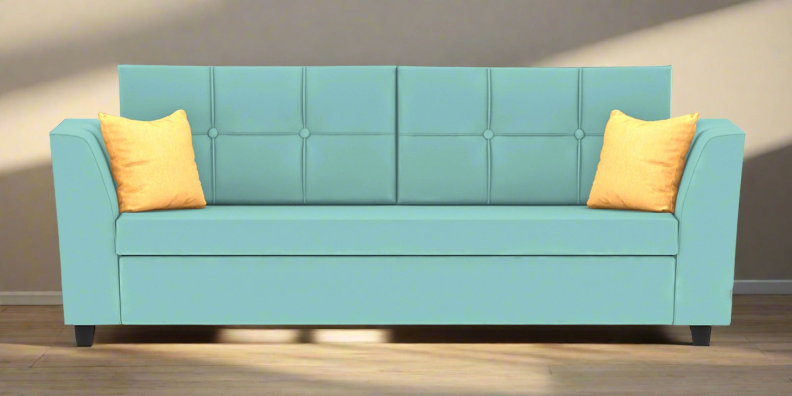 Nestin Velvet 3 Seater Sofa in Barmunda Aqua Colour